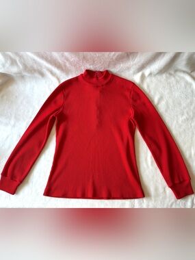 Vintage Red Turtleneck Sweater Shell Master Venice Industries Union Made USA